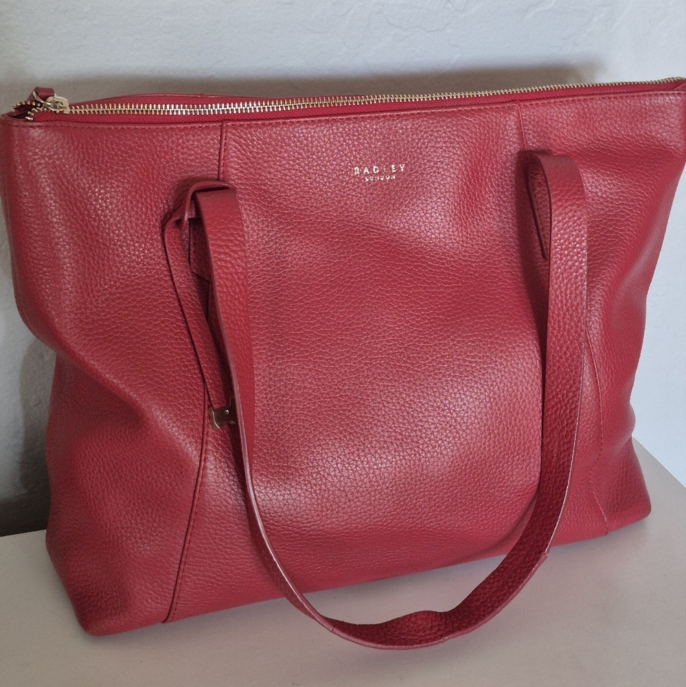 Red Leather Radley London Tote Bag